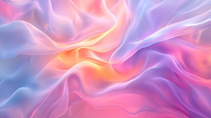 Obraz premium A soft, colorful abstract fabric texture with flowing pastel hues blending gently, creating a dreamy and ethereal atmosphere.