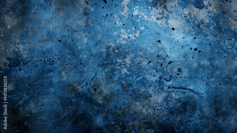 Poster a grunge blue background featuring textured patterns and imperfections, creating a bold and artistic
