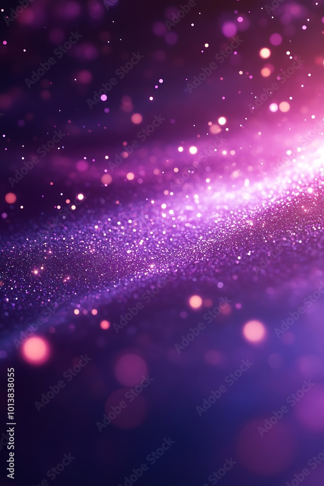 Poster A vibrant swirl of purple and pink hues with sparkling particles, creating a dreamy and ethereal background effect.