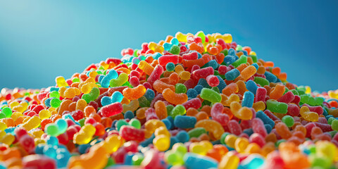 Fototapeta premium A colorful mound of candy, serving as a deceptively sweet symbol of ill-gotten gains.
