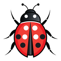 Fototapeta premium ladybug logo icon silhouette isolated on white 