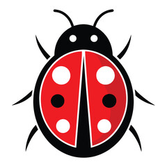 Obraz premium ladybug logo icon silhouette isolated on white 