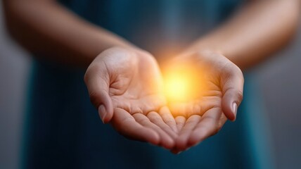 Healing energy flowing through hands over a person, natural therapy scene, Natural healing