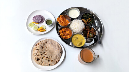 Indian or India food set in the holiday lunch meal is very to cheap price and good healthy in India town in Bangkok. yoghurt