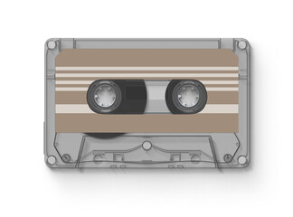 Obraz premium Vintage Retro Cassette, cassette tape isolated on white, retro audio tape, 3d illustration, 3d rendering