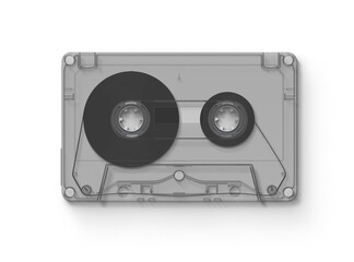 Vintage Retro Cassette, cassette tape isolated on white, retro audio tape, 3d illustration, 3d rendering