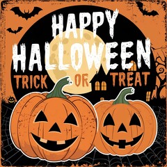 Collection of halloween cartoon style posters , Skeletons and cars,bats and pumpkins