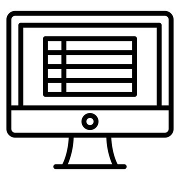 recommend clip art: Black and white outline icon of a spreadsheet.