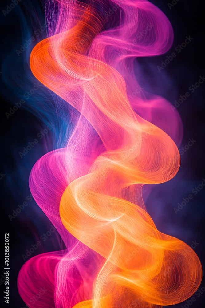 Poster colorful waves of light blend in vibrant hues, creating a mesmerizing abstract pattern that captivat