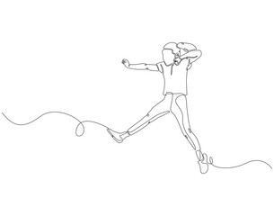 Continuous one line drawing of little girl. One line drawing illustration of girl child. International girl child day concept line art. Editable outline