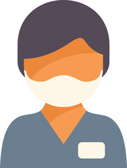 Healthcare professional is wearing a protective mask while working during a pandemic