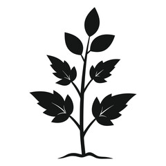 set of leaves silhouette 