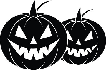  Jack-O'-Lanterns Carved on Vector Illustrator - Halloween Design