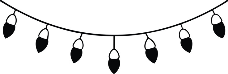  Vector of Christmas Lights - String Lights Design for Vector Illustrator
