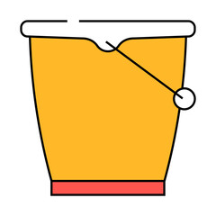 bucket plastic line icon vector. bucket plastic sign. isolated symbol illustration