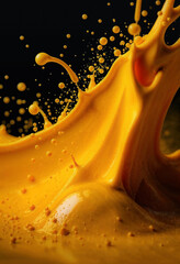 yellow liquid splash isolated