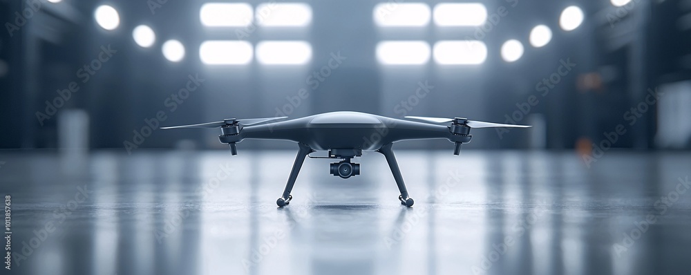 Poster advanced drone optics and controls - detailed view of high-tech uav design showcasing aerodynamic bo
