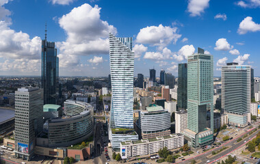 Obraz premium Modern Skyscrapers in Warsaw Cityscape of Poland