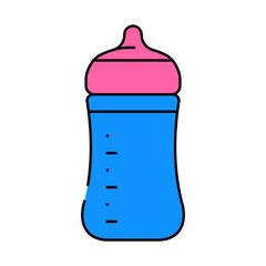 baby feeding plastic bottle line icon vector. baby feeding plastic bottle sign. isolated symbol illustration