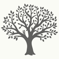 tree silhouette with leaves