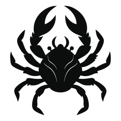 black crab isolated on white background
