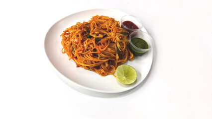 very spice indian food art and food of life paneer noodles.