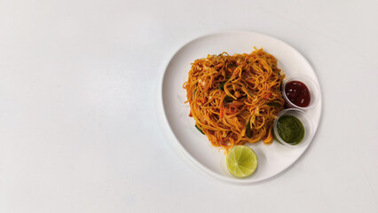 very spice indian food art and food of life paneer noodles.