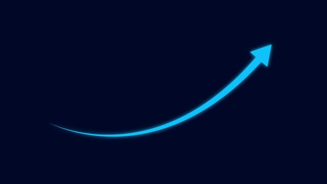 Abstract arrow business graph icon animation background