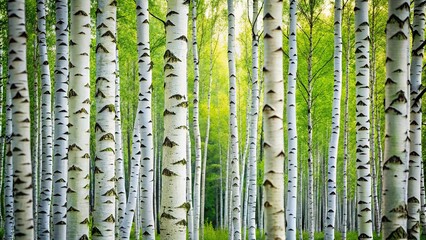 Obraz premium Birch trees at eye level in forest setting