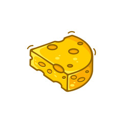 CHEESE SLICED VECTOR ON WHITE BACKGROUND 