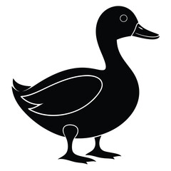 duck silhouette isolated on white