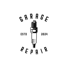 vector spark plugs and garage repair writing
