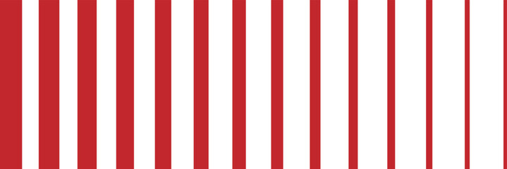 red, white stripe. Seamless red stripes pattern design candy cane pattern. From thin line to thick. Parallel stripe. Red streak on white background. Abstract geometric patten , eps 10 19