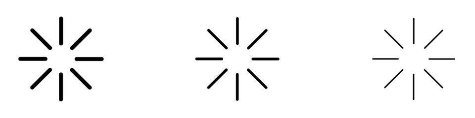Loading vector icon set in black and blue colors.