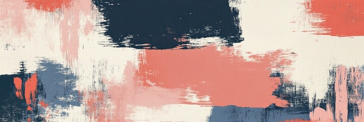  Brush texture with a layered, patchwork effect, combining different colors and stroke styles