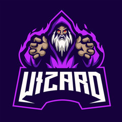Wizard mascot logo design with modern illustration concept
