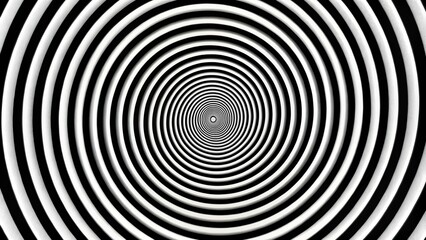 Obraz premium Black and white rotating hypnosis spiral seamless loop eye level animation