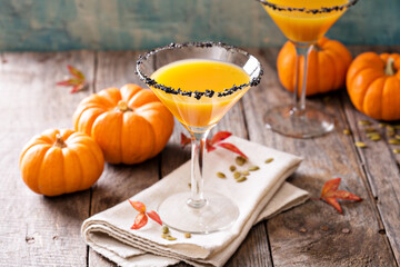 Pumpkintini pumpkin martini coctail