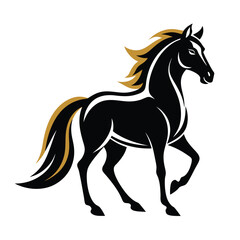 horse logo icon isolated on white