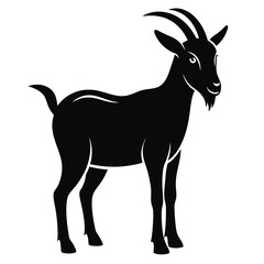 goat silhouette on white background