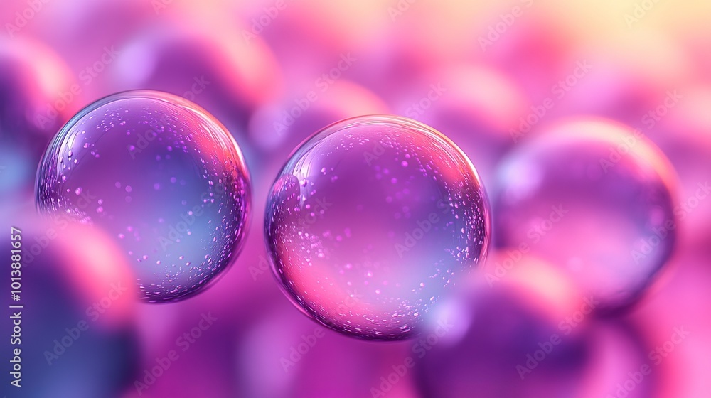 Aufkleber colorful abstract bubbles with bokeh effect, vibrant background. modern art and design concept
