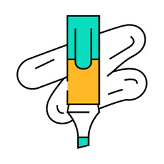 marker stationery line icon vector. marker stationery sign. isolated symbol illustration