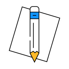 pencil stationery line icon vector. pencil stationery sign. isolated symbol illustration
