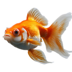 Oranda goldfish. png isolated background. transparent background