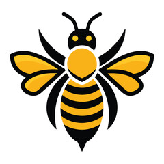 honey bee logo icon illustration on white