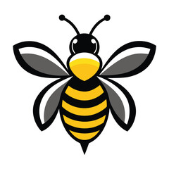 bee logo icon on white background