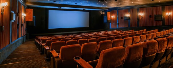 A boutique cinema with plush seating, an artisanal snack bar, and a selection of independent and foreign films projected in a cozy atmosphere