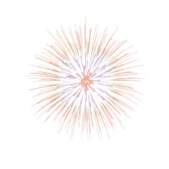 Fototapeta premium Vibrant firework explosion captured in full bloom against a transparent background. Ideal for festive designs, holiday celebrations, and event decorations.