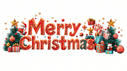 Fototapeta premium Colorful 3D letters spelling out a cheerful holiday message, combining concepts of fun, success, and celebration