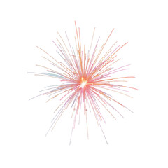 Vibrant firework explosion captured in full bloom against a transparent background. Ideal for festive designs, holiday celebrations, and event decorations.

